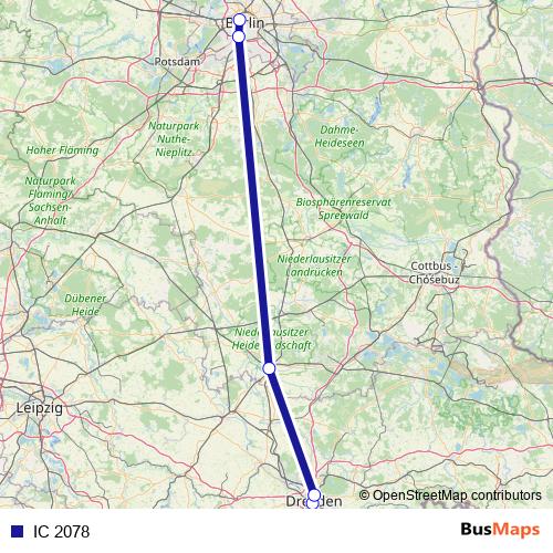 IC 2078 rail Line Map