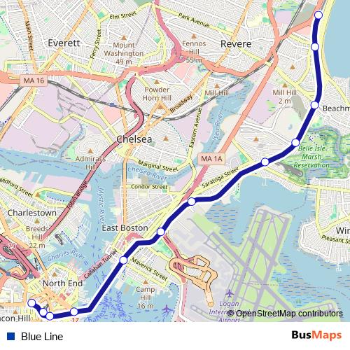 Blue Line metro Line Map