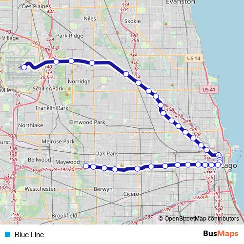 Blue Line metro Line Map