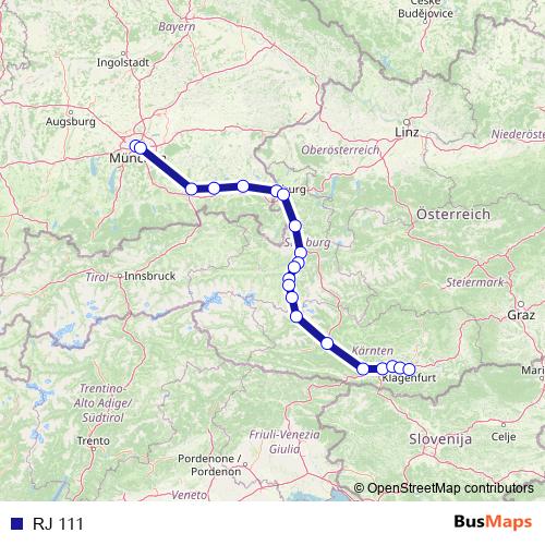 RJ 111 rail Line Map