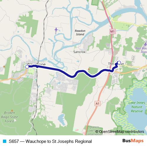 S657 bus Line Map