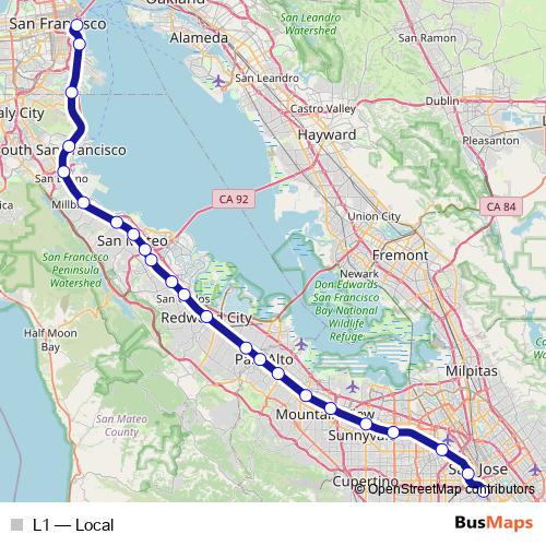 L1 rail Line Map