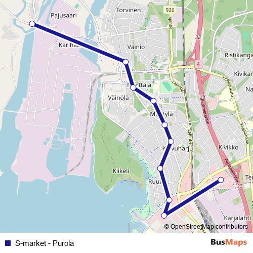 S-market - Purola bus Line Map