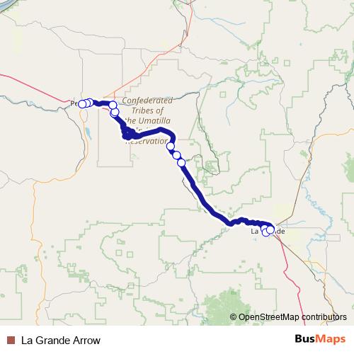 La Grande Arrow bus Line Map