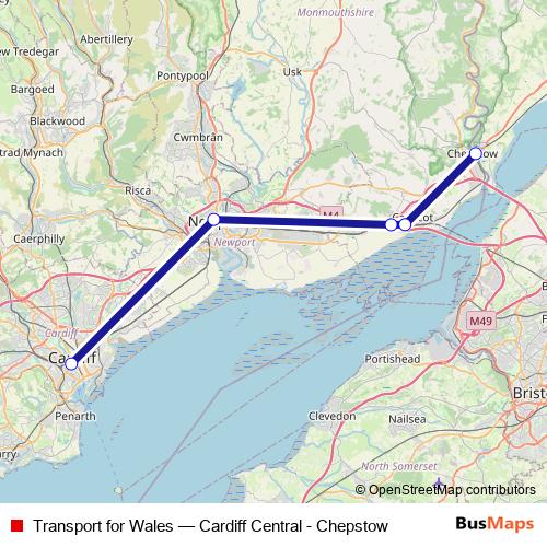 Transport for Wales rail Line Map