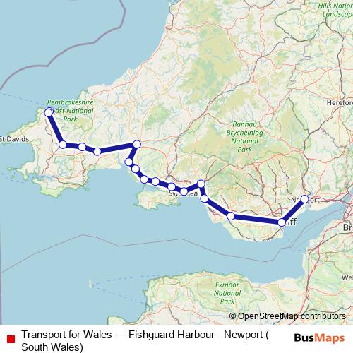 Transport for Wales rail Line Map
