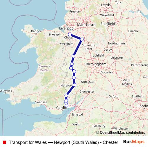 Transport for Wales rail Line Map