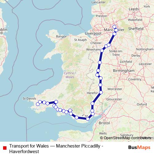 Transport for Wales rail Line Map