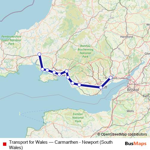Transport for Wales rail Line Map