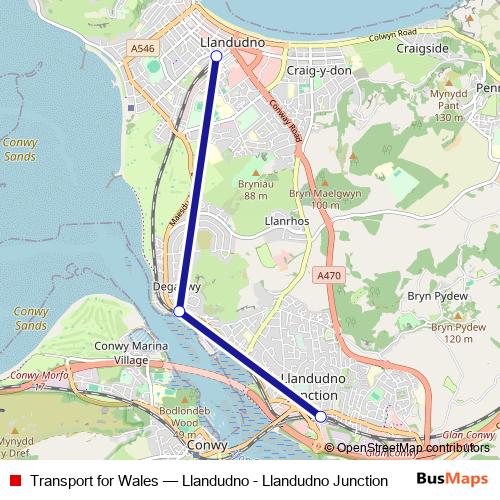 Transport for Wales rail Line Map