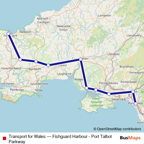 Transport for Wales rail Line Map