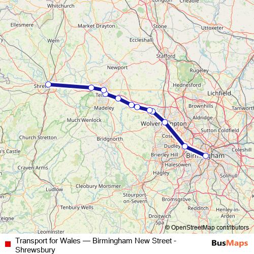 Transport for Wales rail Line Map