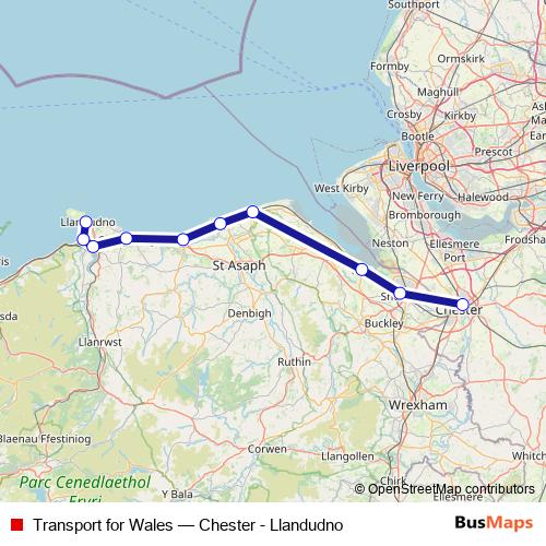 Transport for Wales rail Line Map