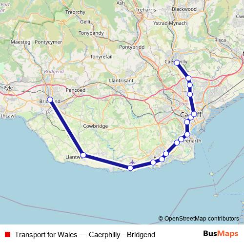 Transport for Wales rail Line Map