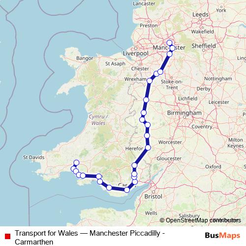 Transport for Wales rail Line Map