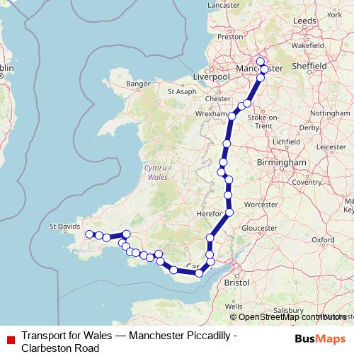 Transport for Wales rail Line Map