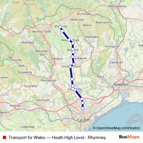 Transport for Wales rail Line Map