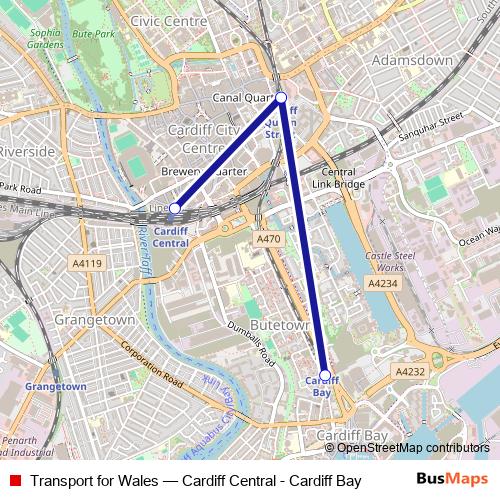 Transport for Wales rail Line Map