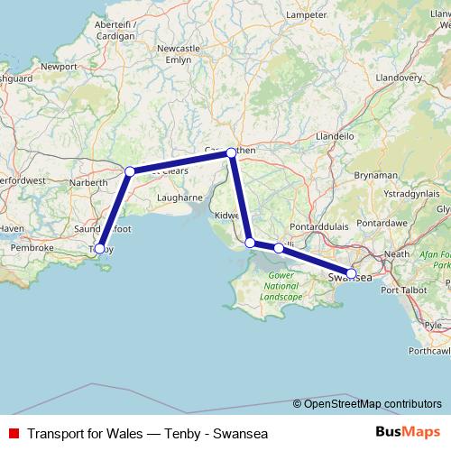 Transport for Wales rail Line Map
