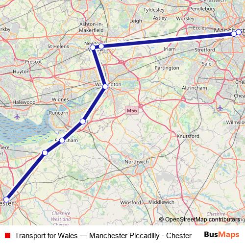 Transport for Wales rail Line Map