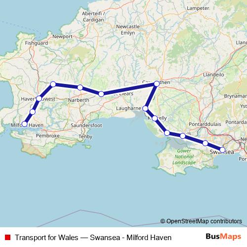 Transport for Wales rail Line Map