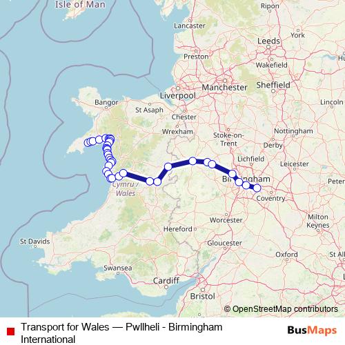 Transport for Wales rail Line Map