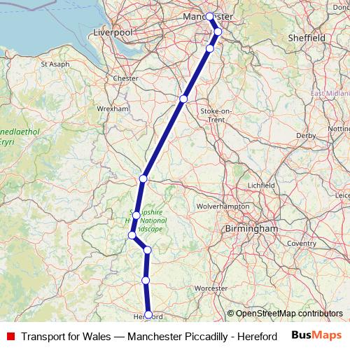 Transport for Wales rail Line Map