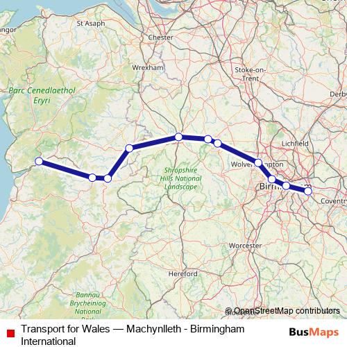 Transport for Wales rail Line Map