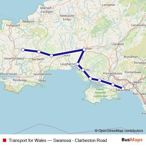 Transport for Wales rail Line Map