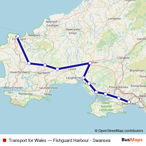Transport for Wales rail Line Map