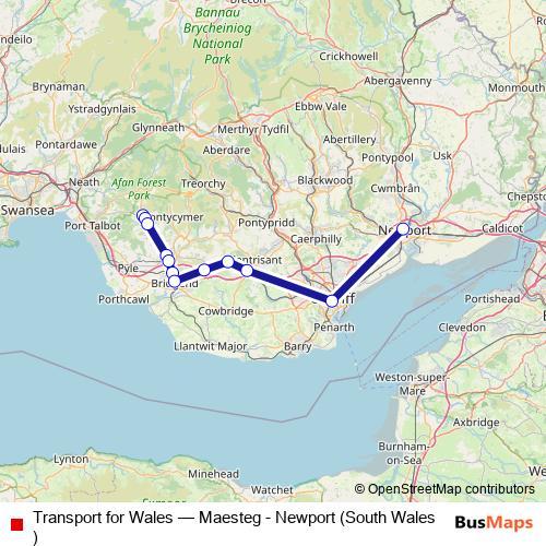 Transport for Wales rail Line Map
