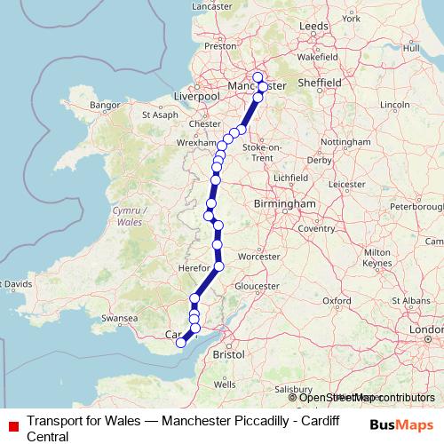 Transport for Wales rail Line Map