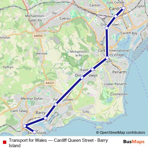Transport for Wales rail Line Map