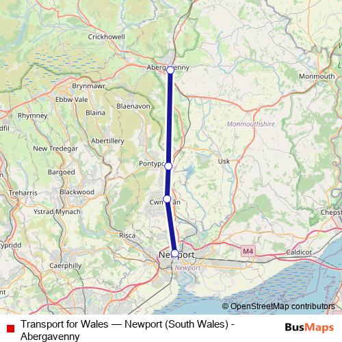 Transport for Wales rail Line Map
