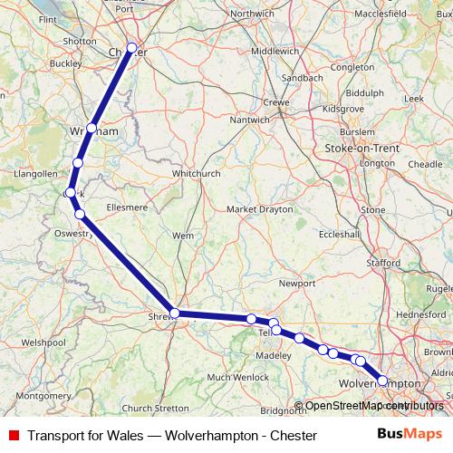 Transport for Wales rail Line Map