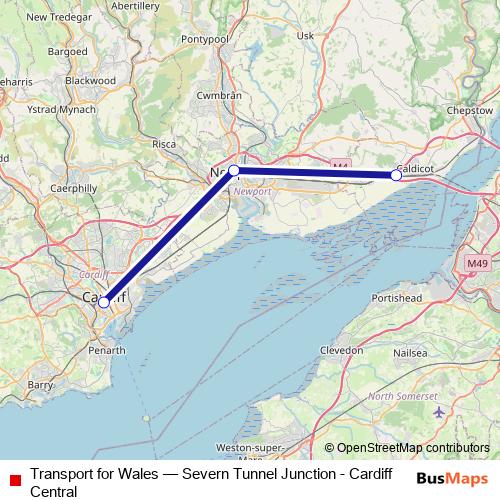 Transport for Wales rail Line Map