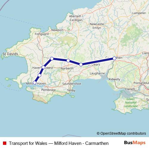 Transport for Wales rail Line Map