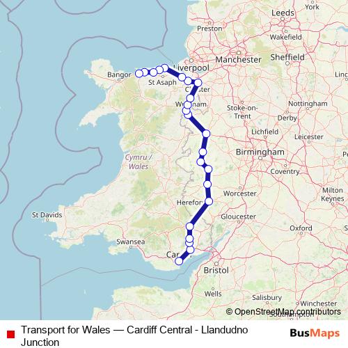 Transport for Wales rail Line Map