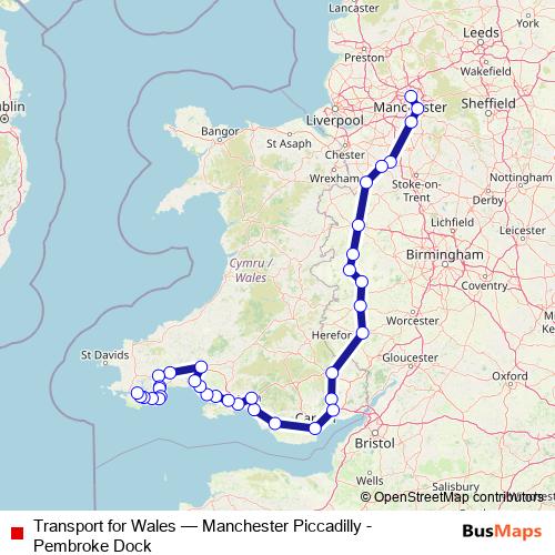 Transport for Wales rail Line Map
