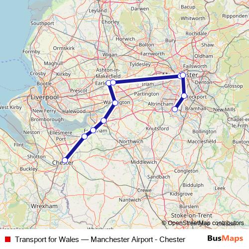 Transport for Wales rail Line Map