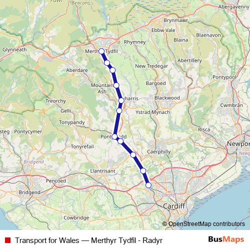 Transport for Wales rail Line Map