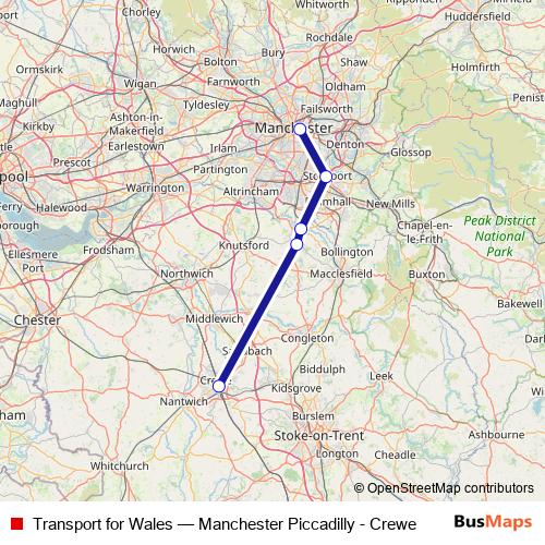 Transport for Wales rail Line Map