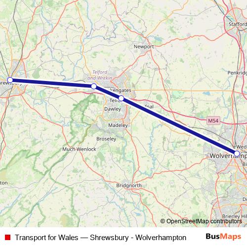 Transport for Wales rail Line Map