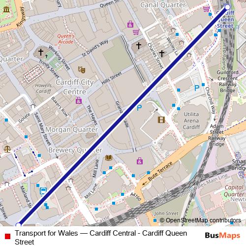 Transport for Wales rail Line Map