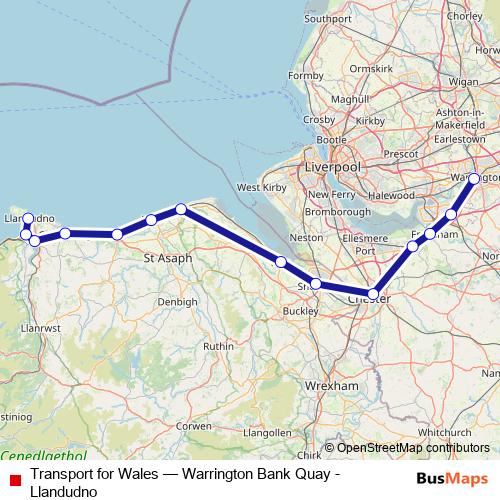 Transport for Wales rail Line Map