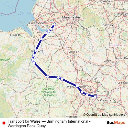 Transport for Wales rail Line Map