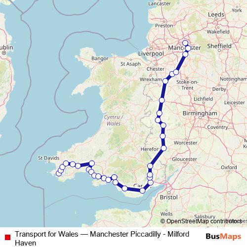 Transport for Wales rail Line Map