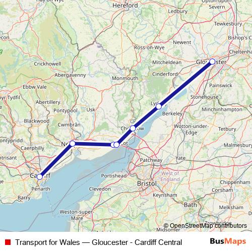 Transport for Wales rail Line Map