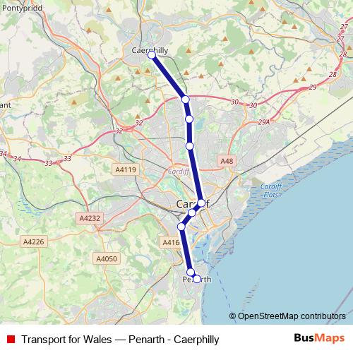 Transport for Wales rail Line Map