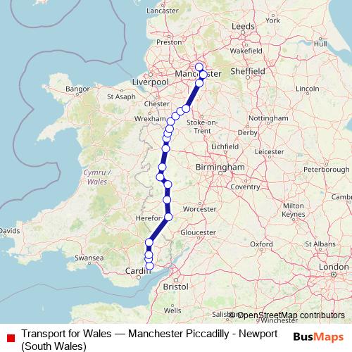 Transport for Wales rail Line Map